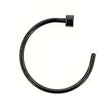 nose ring 20g Black Titanium Anodized Over Surgical Steel Nose Ring Hoop Body Piercing 20 Gauge 1/4