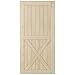 SmartStandard 42in x 84in Sliding Barn Wood Door Pre-Drilled Ready to Assemble, DIY Unfinished Solid Spruce Wood Panelled Slab, Interior Single Door Only, Natural, Single X-Frame (Fit 8FT Rail)