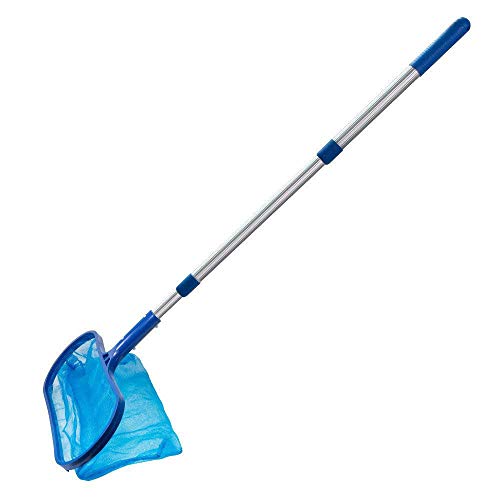 USHOT Professional Leaf Rake Mesh Frame Net Skimmer Cleaner Swimming Pool Tool blue One Size