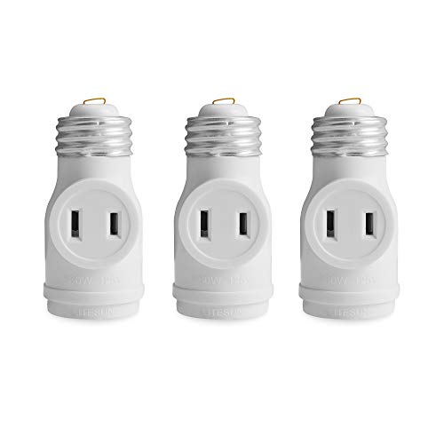 OviiTech 2 Outlet Light Socket to Plug Adapter, Electrical Screw in