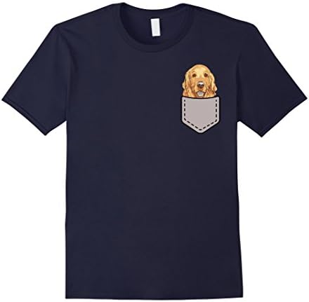 Men's Funny Dog In Your Pocket Tee Shirt Golden Retriever T-shirt XL Navy