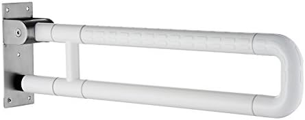 23 5/8” Toilet Folding Armrest Safety Rail Shower Grab Bar for Home &amp; Hotel, Stainless Steel with ABS Construction F2011-12