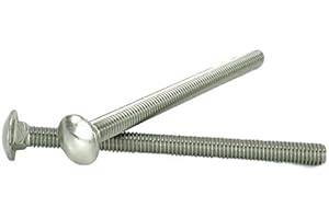 CHENANGO SUPPLY Stainless 3/8-16 x 5" Carriage Bolt (1" to 5" Lengths Available in Listing), 18-8 Stainless Steel,25 Pieces (3/8-16x5"(25pcs))