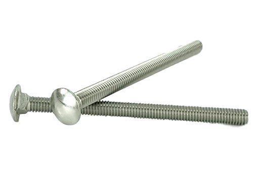 Stainless 3/8-16 x 5" Carriage Bolt (1" to 5" Lengths Available in Listing), 18-8 Stainless Steel,25 Pieces (3/8-16x5"(25pcs))