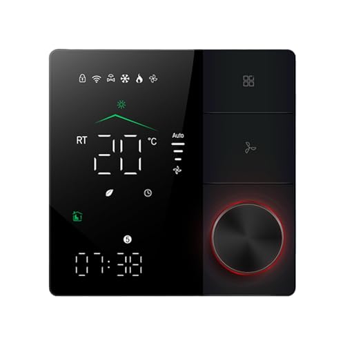 ALISMAEEL WiFi Smart Thermostat Air Conditioner Temperature Controller 2 Pipe for Home, HVAC Fan Coil Thermostat Smart Temperature Controller App and Voice Control