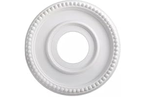 MEISO Moldeds PU Ceiling Medallions for Ceiling Light Fixtures Ceiling Fans, 12.5" OD x 4" ID x 1-3/8" White (Fits Canopies u