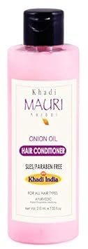 Khadi Mauri Herbal Onion Oil Hair Conditioner Sles and Paraben-Free Enriched with Red Onion Oil, Aloe Vera and Hibiscus -210 ml
