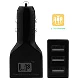 LP 36W 7.2A USB Car Charger for Smartphones - Black