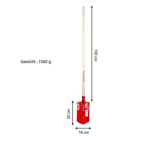 SHW-FIRE | Kabelgrabenschaufel 30x16 cm mit Trittschutz, robuster Spezialstahl, Langer Eschenholzstiel, ideal für schmale Gräben, Schaufel für Drainagen & Kabelverlegung | Made in Germany – Bild 7