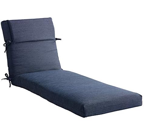 Amazon Com Allen Roth 1 Piece Madera Linen Navy Patio Chaise Lounge Chair Cushion Home Kitchen