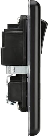 Knightsbridge 13A 2 Gang Double Pole Switched Socket Matt Black Rounded Edge view 3
