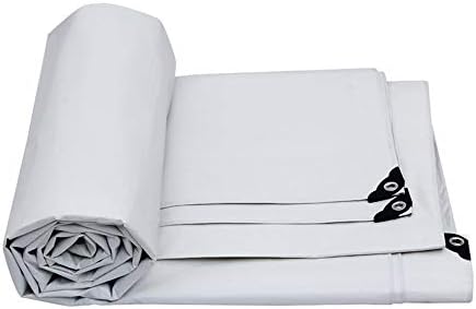 Outdoor Thick Tarpaulin Canvas Tarpaulin Shade Waterproof Sunscreen Tarpaulin Tarpaulin (180g / Square Meter, Thickness: 0.2mm) (Color : White, Size : 10MX8M)