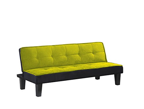Major-Q 9057039 66" L Transitional Style Cute Modern Sturdy Flannel Fabric Adjustable Sofa Bed in Green