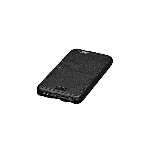 Sena Snap On Wallet , Hand wrapped leather snap on with two Card pockets for iPhone 6/6s - Black