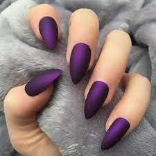 Brishow 100Pcs Coffin False Nails Violet Purple Long Fake Nails Ballerina Acrylic False Nail Tips Full Cover Stick on Nails for Women and Girls