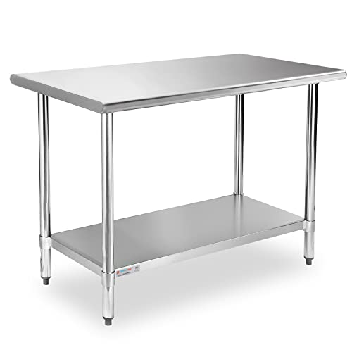 STABLEINK NSF Stainless Steel Table, 24 x 48 Inches Metal Prep & Work ...