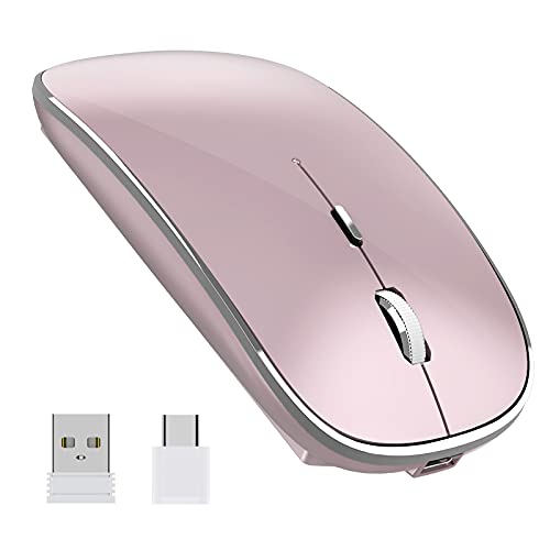 Halpilt Wireless Mouse Dual Mode Chargeable Q23S Rose Gold