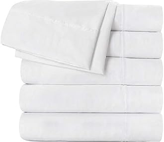 Utopia BeddingMicrofiber King Flat Sheets (White) Bulk Pack of 24