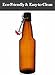 12 oz Grolsch-Style Flip Top Bottles – Reusable Swing Top Glass Bottles (Amber, Case of 12)