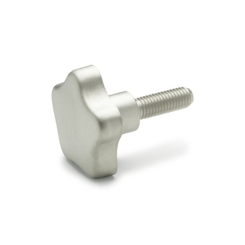 JW Winco Stainless Steel 304 Hand Knob, Threaded Stud, M12 x 1.75