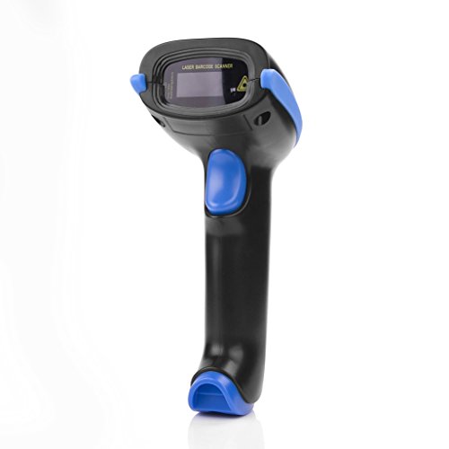 Handheld Wireless Barcode Scanner, 2.4GHz Wireless & USB2.0 Wired Laser Bar Code Reader, Rechargeable Network Automatic 1D Bar-code Scanner for POS PC Laptop Windows Mac Linux Perfect for Supermarket