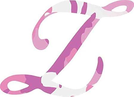 Amazon 4 In X 3 Inピンクカモ筆記体zモノグラムステッカーファンシービニール車カップステッカーby Stickertalk ステッカー デカール 車 バイク