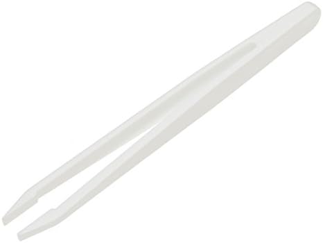 Uxcell プラスチックピンセット 国内送料無料 ホワイト プラスチック素材 12 3mm長い 1cm 尖った先端 X
