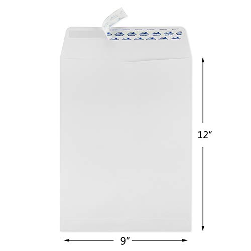 ValBox 9x12 Self Seal Catalog Envelopes 250 Packs White Envelopes with
