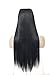 Black U Part Wig Clip in Hair Extensions Synthetic 24 Inch Long Straight Full Head Hair Pieces for Women SARLA