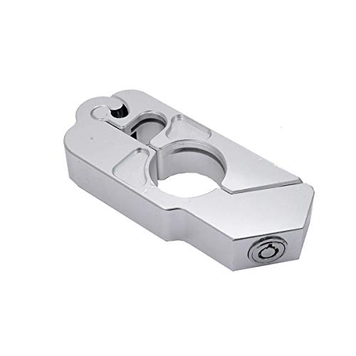 Soosee Motorcycle Lock - Universal  alloy CNC Motorcycle Handle Throttle Grip Security Lock with 2 Keys to Secure a Bike, Scooter, Moped or ATV in Under 5 Seconds(Silver) - Thumbnail 2