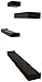 Ballucci Modern Ledge Wall Shelves, Set of 4 Wood Floating Shelves for Bedroom, Bathroom, Living Room, Kitchen, Nursery, Black