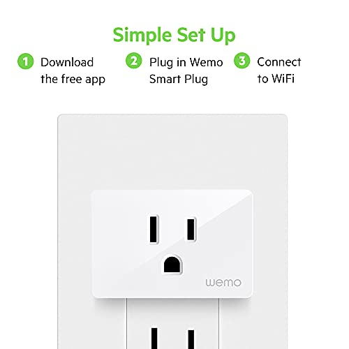 Wemo Smart Plug (Simple Setup Smart Outlet for Smart Home, Control
