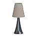 Simple Designs LT2014-WHT-2PK Valencia Brushed Nickel Mini Touch Table Lamps with Fabric Shades, White (Pack of 2)