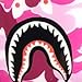 Shark Teeth Camo Softshell Silicone AirPods IMD Case for 1st & 2nd Gen AirPods Charging & Wireless Charging Case Protective Cover and Skin Supreme Gift Bape Boy Girl [NO Button Cutout] (Pink)