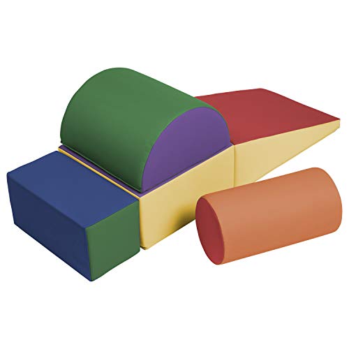 31yMK31SWEL - ECR4Kids SoftZone Climb and Crawl Foam Play Set for Toddlers and Preschoolers (5-Piece)