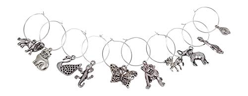 10 Piece Animal Themed Wine Charm Set
