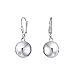 Simple Basic Dangling Lever back Round Bead Ball Drop Earrings For Women .925 Sterling Silver 10MM