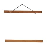 Wooden Photo Frame Modern Magnetic DIY Custom Poster Scroll Prints Artwork Hanger Teak Wood (30cm/11.8inch)