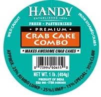 Handy Pelagicus Premium Crab Cake Combo Pasteurized Crab Meat, 1 Pound -- 6 per case.