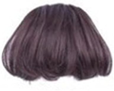 Huphoon Hair Pieces Girl Thick Fringe Front Hair Bang Clip on Real Hair Extensions 14cm (B)
