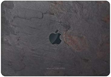 Woodcessories - Skin Compatible with MacBook Made of Real Slate Stone, EcoSkin (MacBook 15 Pro Touchbar (from 2016), Volcano Black)