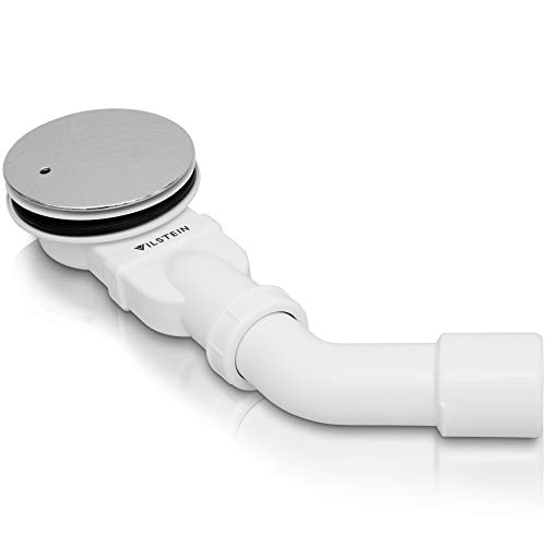 VILSTEIN Shower Tray Siphon, 90 mm Shower Drain with Odour Trap and Hair Strainer, Drain Set Shower