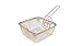 Copper Pan With Pour Spout, 8Piece. Square Pan With Round Handle, Glass Lid, Steamer, Frying Basket, Steamer Stands, Induction Base Non Stick, Dish Washer Safe