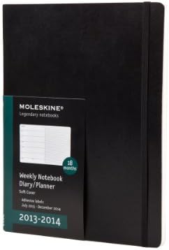 Moleskine 2013-2014 Weekly Planner, 18 Month, Extra Large, Black, Soft Cover (7.5 x 10) (Planners &amp; Datebooks)
