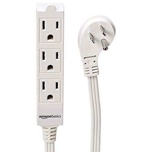 Amazon Basics 6Foot 3Prong Indoor Extension Cord Power Strip Flat