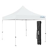 Ohuhu Instant Shelter Canopy Tent W/ Wheeled Carry Bag, 10 by 10 Ft, White