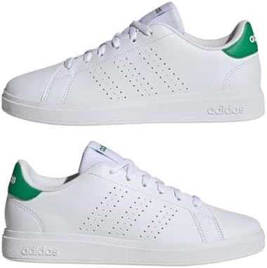 Unisex Kinder Advantage Base 2.0 Junior Shoes, Cloud White/Cloud White/Green, 36 2/3 EU