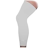 COOLOMG (1 Pair) Basketball Compression Knee Sleeves Long Leg Sleeves for Kids Youth Adult White XL