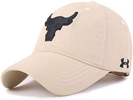 UAOOK Red Baseball Cap Polo Style Classic Sports Casual Plain Sports Outdoor Camping Hiking Sun Visor Hat Adjustable Hip-Hop Baseball Cap Embroidered Bull Design For Kids Boys Girls Men And Women