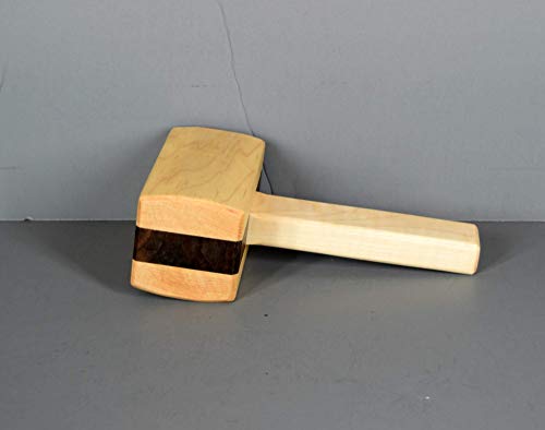 image for Yalotz Creations Deadblow wood workers joinery mallet, maple with waln
